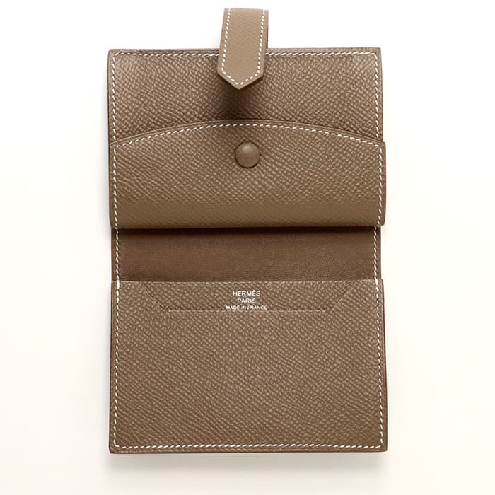 新品)HERMES エルメス ベアン ミニ エプソン エトゥープ シルバー金具 ...