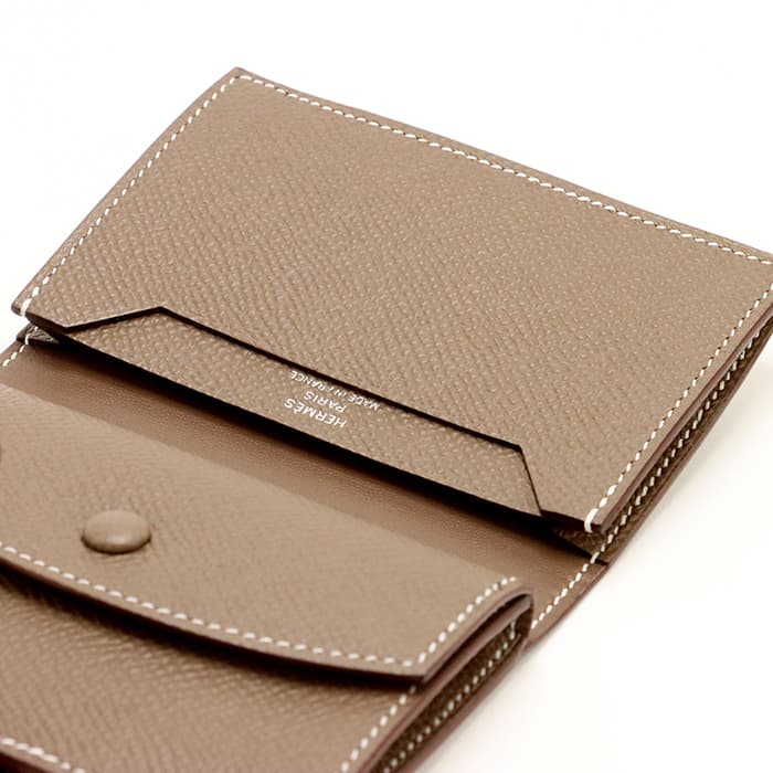 新品)HERMES エルメス ベアン ミニ エプソン エトゥープ シルバー金具 ...