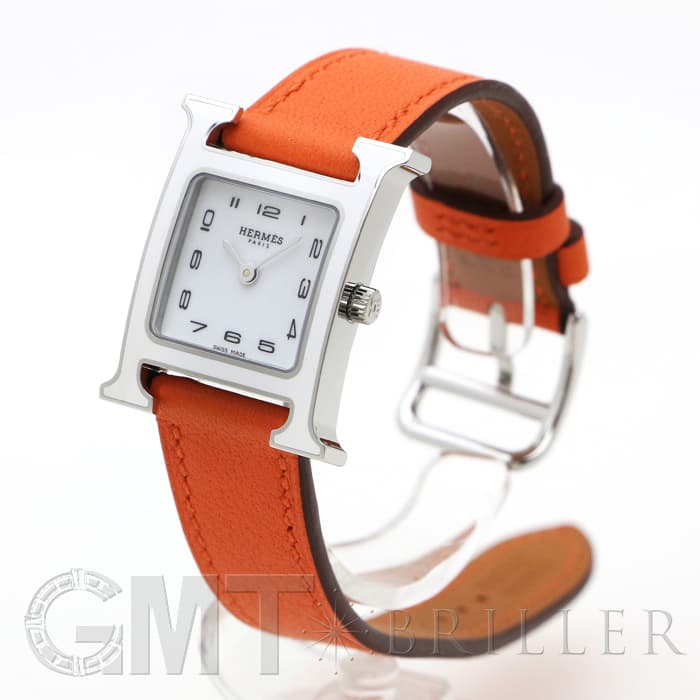 HERMES エルメス Hウォッチ HH1.220.136/WW93 044901WW00　Hウォッチ ホワイトラッカーSS オレンジ 11