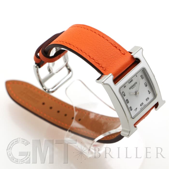 HERMES エルメス Hウォッチ HH1.220.136/WW93 044901WW00　Hウォッチ ホワイトラッカーSS オレンジ 13