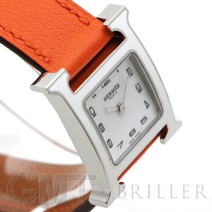 HERMES エルメス Hウォッチ HH1.220.136/WW93 044901WW00　Hウォッチ ホワイトラッカーSS オレンジ 16
