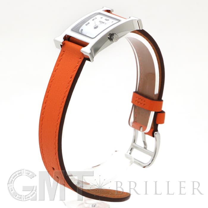 HERMES エルメス Hウォッチ HH1.220.136/WW93 044901WW00　Hウォッチ ホワイトラッカーSS オレンジ 17