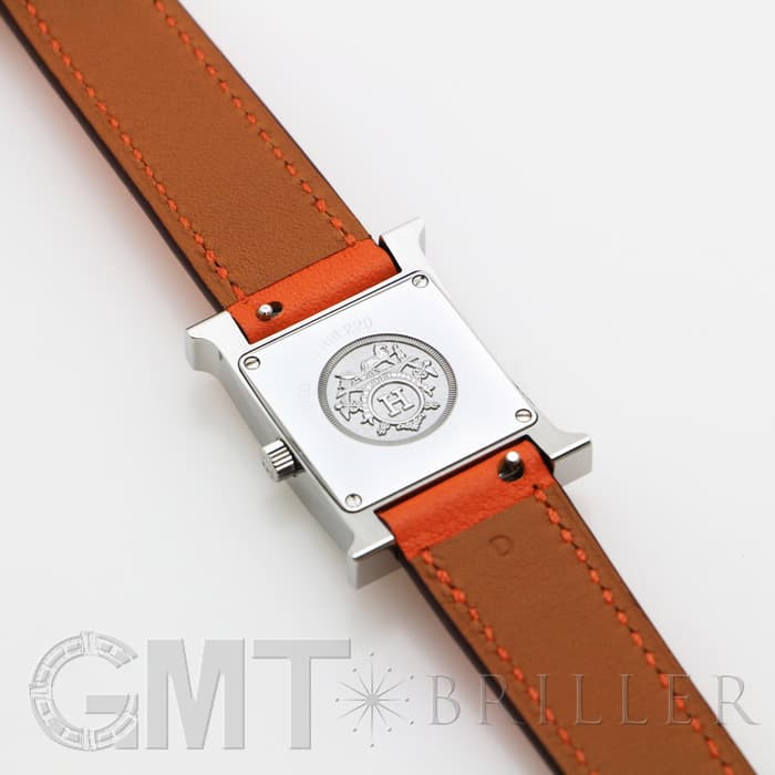 HERMES エルメス Hウォッチ HH1.220.136/WW93 044901WW00　Hウォッチ ホワイトラッカーSS オレンジ 24