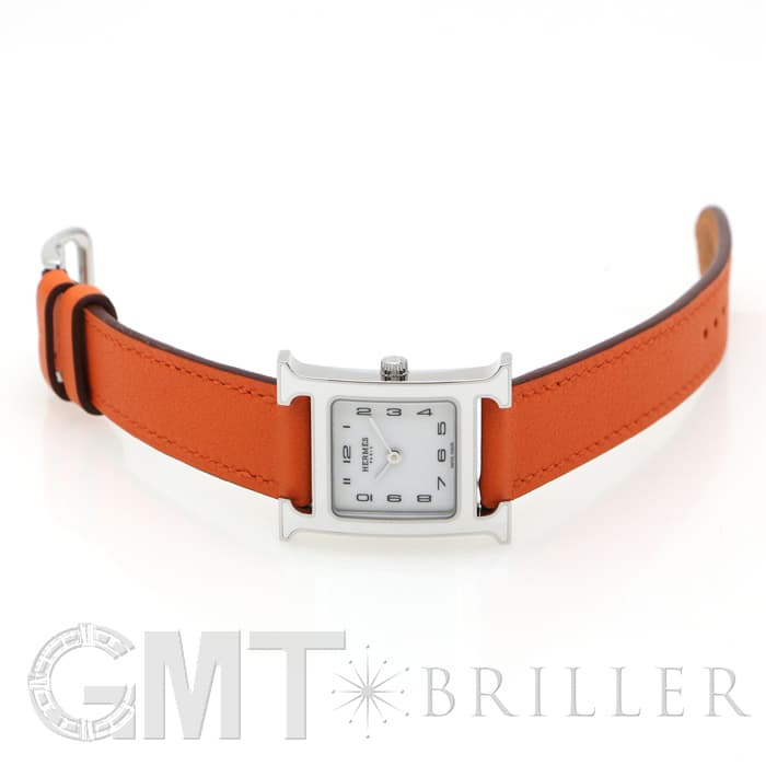 HERMES エルメス Hウォッチ HH1.220.136/WW93 044901WW00　Hウォッチ ホワイトラッカーSS オレンジ 8