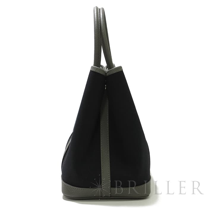 HERMES エルメス ガーデンパーティー 30/TPM トワルアッシュ/ネゴンダ エタン/ノワール シルバー金具 10