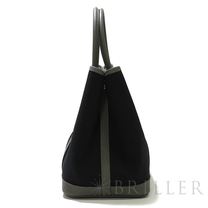 HERMES エルメス ガーデンパーティー 30/TPM トワルアッシュ/ネゴンダ エタン/ノワール シルバー金具 11