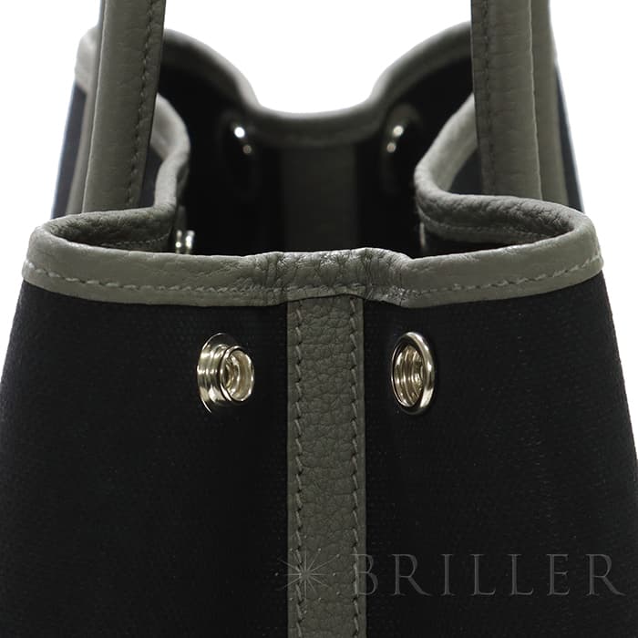 HERMES エルメス ガーデンパーティー 30/TPM トワルアッシュ/ネゴンダ エタン/ノワール シルバー金具 12
