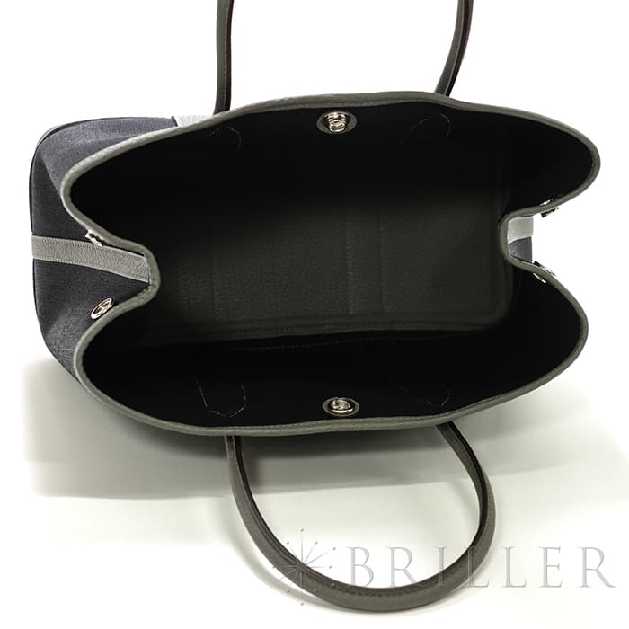HERMES エルメス ガーデンパーティー 30/TPM トワルアッシュ/ネゴンダ エタン/ノワール シルバー金具 13