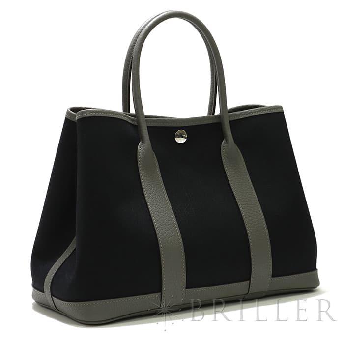 HERMES エルメス ガーデンパーティー 30/TPM トワルアッシュ/ネゴンダ エタン/ノワール シルバー金具 15