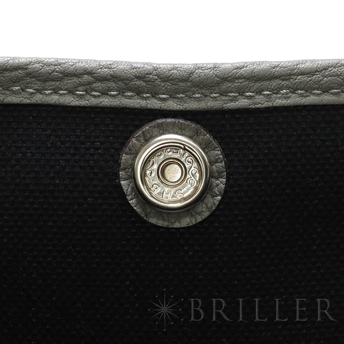 HERMES エルメス ガーデンパーティー 30/TPM トワルアッシュ/ネゴンダ エタン/ノワール シルバー金具 16