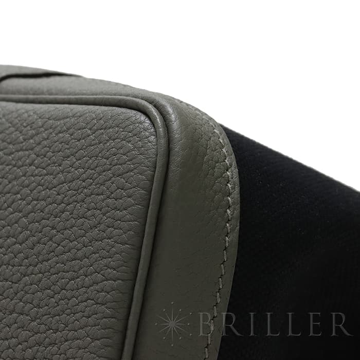 HERMES エルメス ガーデンパーティー 30/TPM トワルアッシュ/ネゴンダ エタン/ノワール シルバー金具 21