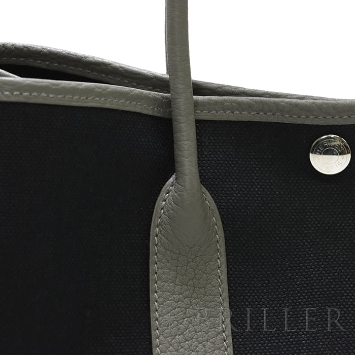 HERMES エルメス ガーデンパーティー 30/TPM トワルアッシュ/ネゴンダ エタン/ノワール シルバー金具 26
