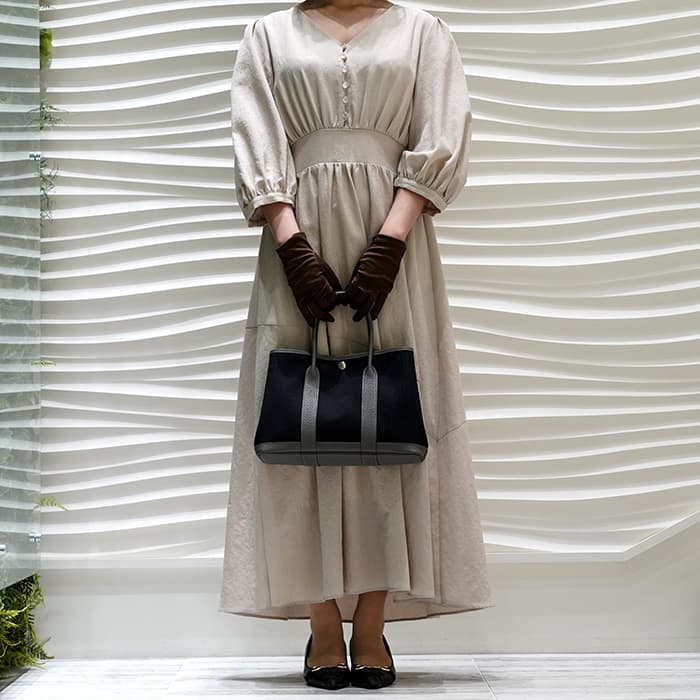 HERMES エルメス ガーデンパーティー 30/TPM トワルアッシュ/ネゴンダ エタン/ノワール シルバー金具 29