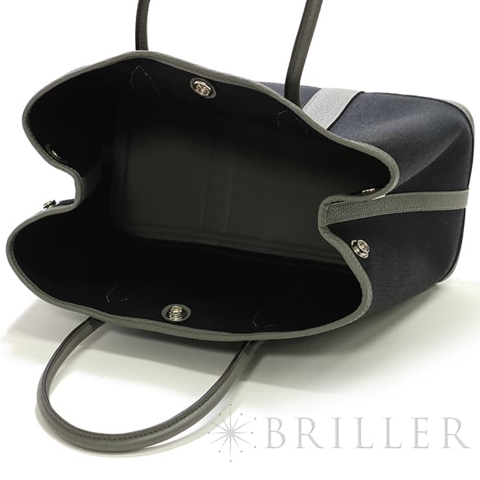 HERMES エルメス ガーデンパーティー 30/TPM トワルアッシュ/ネゴンダ エタン/ノワール シルバー金具 4