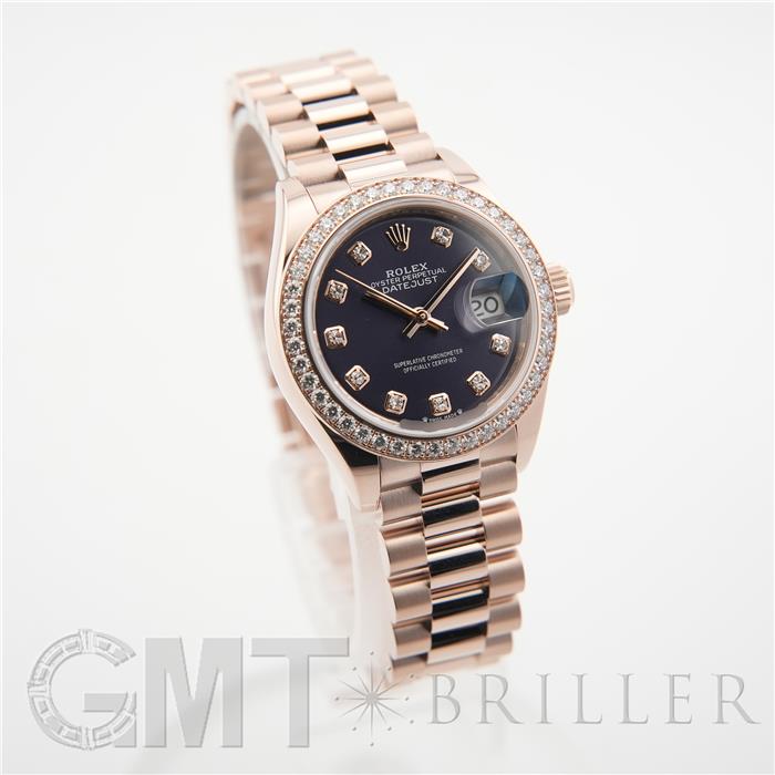 ROLEX ロレックス デイトジャスト 279135RBR オーベルジーヌ 10Pダイヤモンド プレジデントブレスレット 15