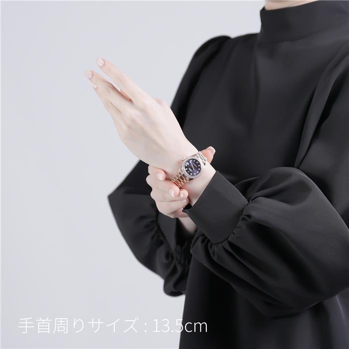 ROLEX ロレックス デイトジャスト 279135RBR オーベルジーヌ 10Pダイヤモンド プレジデントブレスレット 28