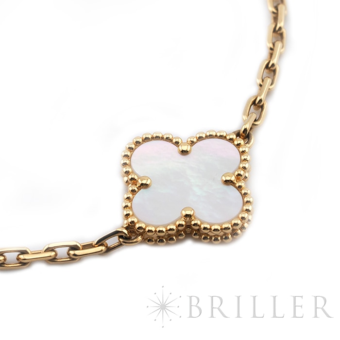 Van Cleef & Arpels ヴァン クリーフ&アーペル アルハンブラ ヴィンテージアルハンブラ ブレスレット 5モチーフ マザーオブパール イエローゴールド VCARA41800 3