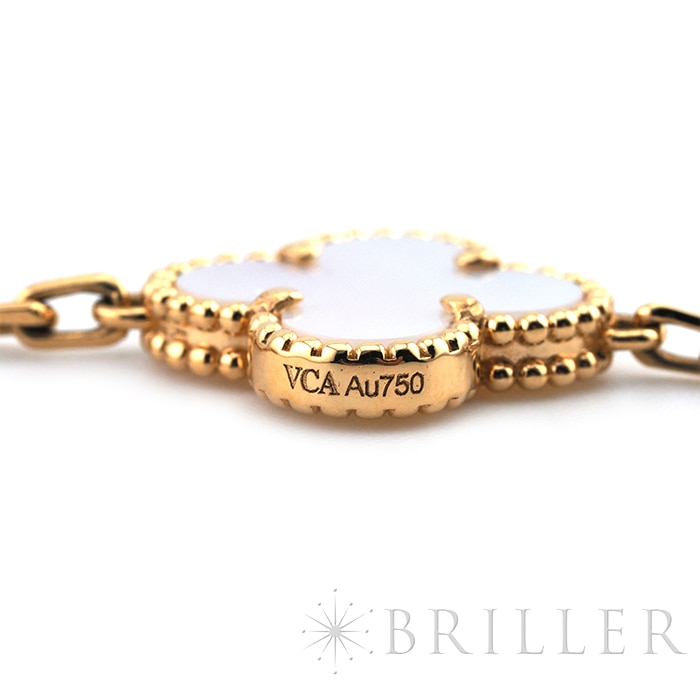 Van Cleef & Arpels ヴァン クリーフ&アーペル アルハンブラ ヴィンテージアルハンブラ ブレスレット 5モチーフ マザーオブパール イエローゴールド VCARA41800 4