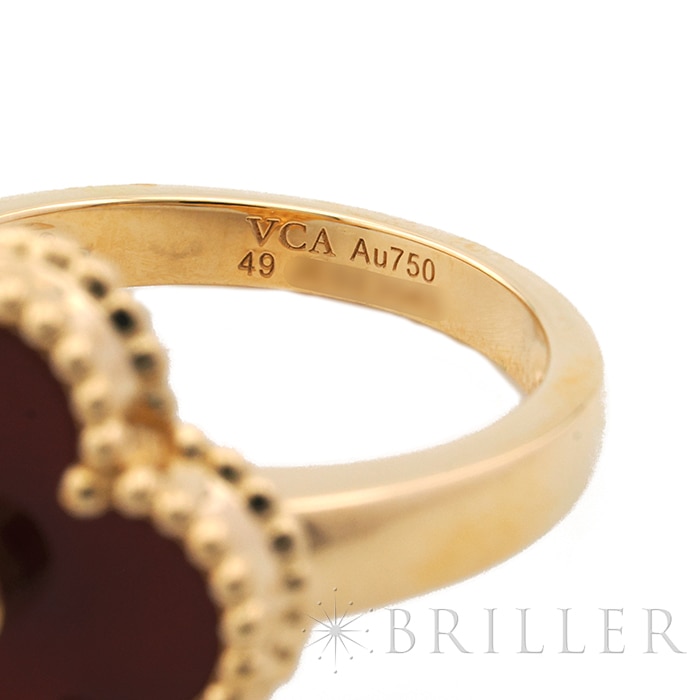Van Cleef & Arpels ヴァン クリーフ&アーペル アルハンブラ ヴィンテージ アルハンブラ リング イエローゴールド カーネリアン ダイヤモンド 9号 VCARD40800 9