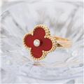 Van Cleef & Arpels ヴァン クリーフ&アーペル アルハンブラ ヴィンテージ アルハンブラ リング イエローゴールド カーネリアン ダイヤモンド 9号 VCARD40800 2