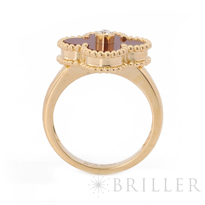 Van Cleef & Arpels ヴァン クリーフ&アーペル アルハンブラ ヴィンテージ アルハンブラ リング イエローゴールド カーネリアン ダイヤモンド 9号 VCARD40800 3