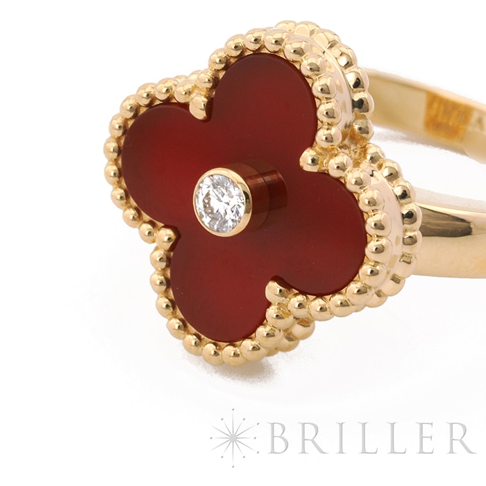 Van Cleef & Arpels ヴァン クリーフ&アーペル アルハンブラ ヴィンテージ アルハンブラ リング イエローゴールド カーネリアン ダイヤモンド 9号 VCARD40800 5