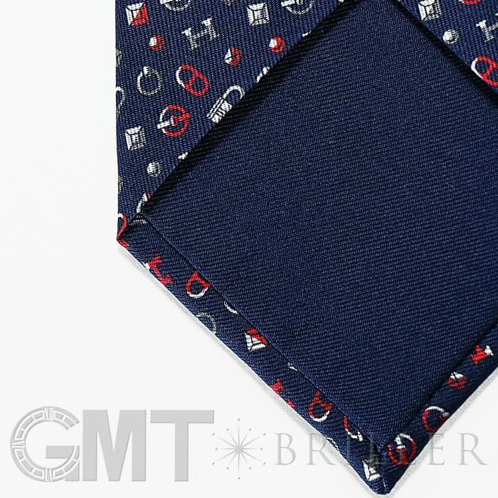 HERMES エルメス ネクタイ QUINCAILLERIE マリン×グリス×ルージュ 12