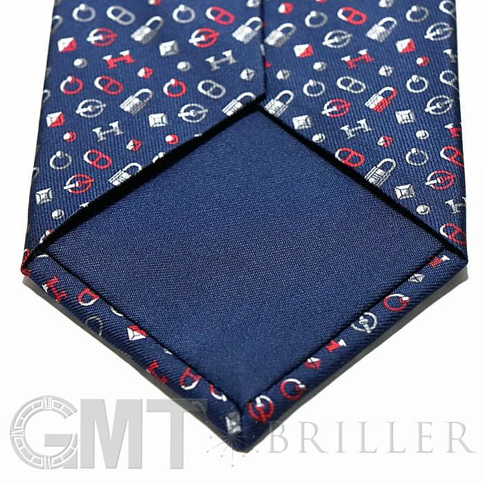 HERMES エルメス ネクタイ QUINCAILLERIE マリン×グリス×ルージュ 22