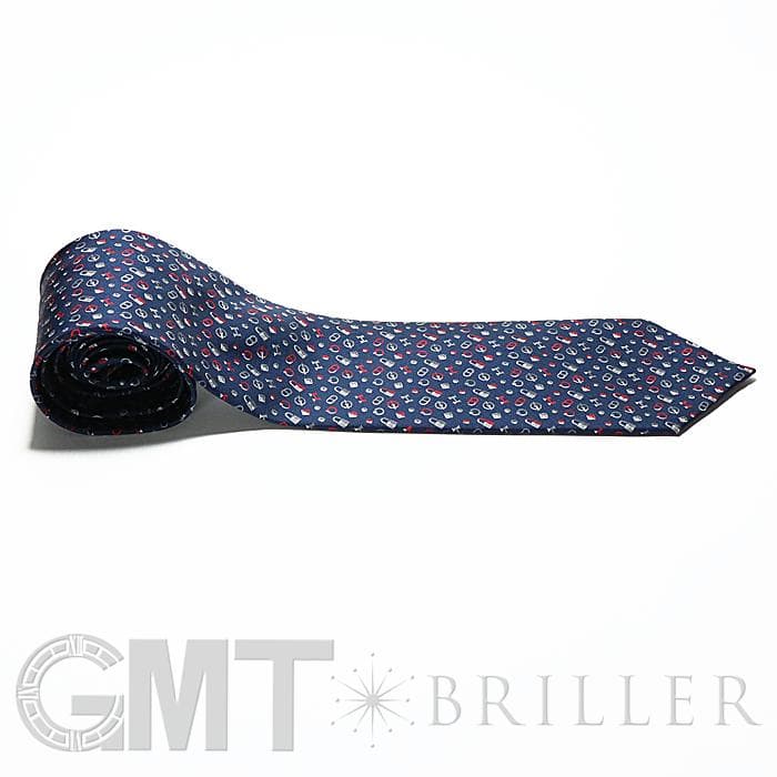 HERMES エルメス ネクタイ QUINCAILLERIE マリン×グリス×ルージュ 24