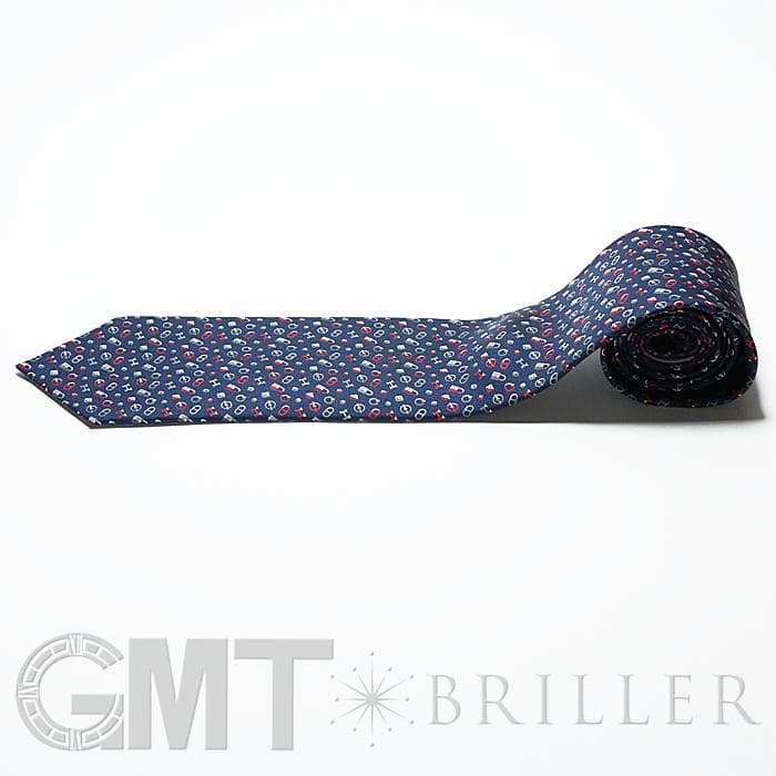 HERMES エルメス ネクタイ QUINCAILLERIE マリン×グリス×ルージュ 4