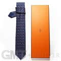 HERMES エルメス ネクタイ QUINCAILLERIE マリン×グリス×ルージュ 7