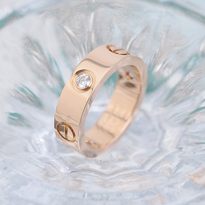 CARTIER カルティエ ラブ ラブ リング クラシックモデル ピンクゴールド ダイヤモンド3石 10号 B4087500 2