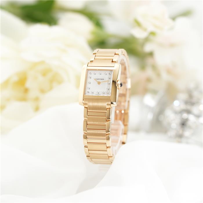 CARTIER カルティエ タンク フランセーズ SM  イエローゴールド シェルダイヤ WGTA0349 【日本限定】 2