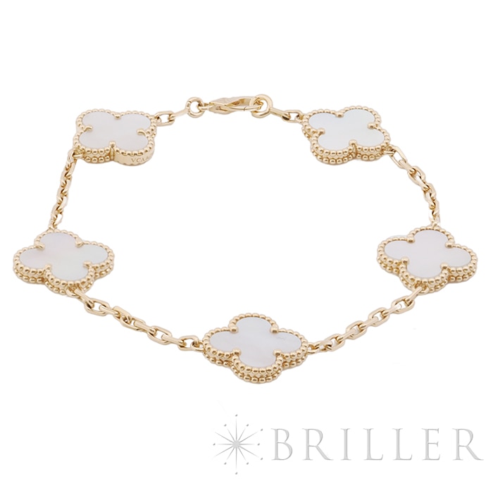 Van Cleef & Arpels ヴァン クリーフ&アーペル アルハンブラ ヴィンテージ アルハンブラ ブレスレット 5モチーフ マザーオブパール イエローゴールド VCARA41800 メイン
