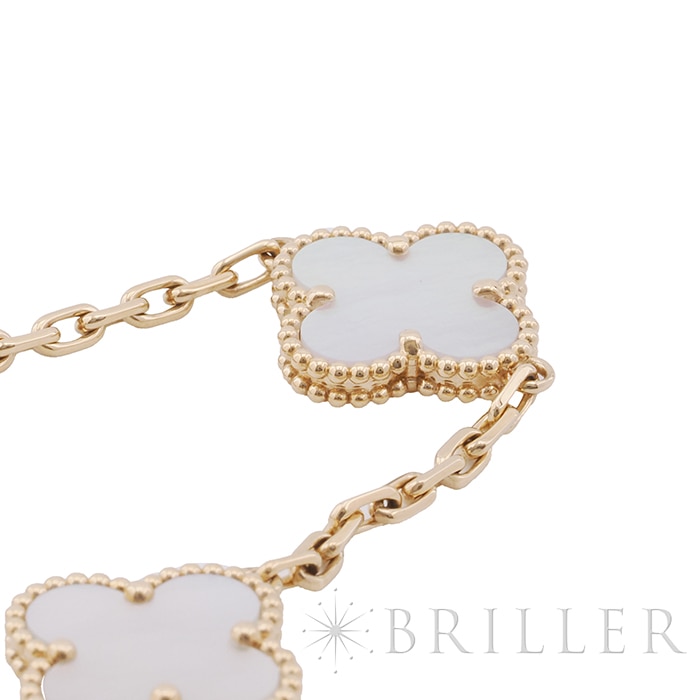 Van Cleef & Arpels ヴァン クリーフ&アーペル アルハンブラ ヴィンテージ アルハンブラ ブレスレット 5モチーフ マザーオブパール イエローゴールド VCARA41800 9