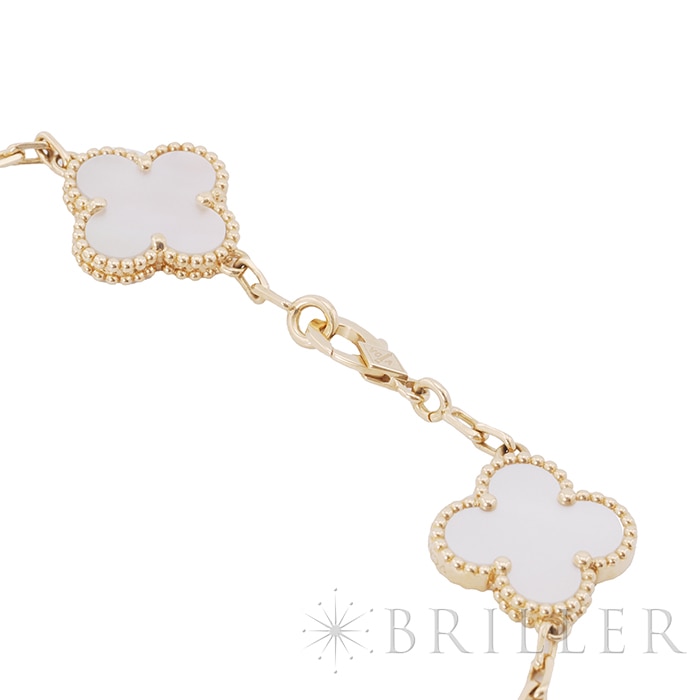 Van Cleef & Arpels ヴァン クリーフ&アーペル アルハンブラ ヴィンテージ アルハンブラ ブレスレット 5モチーフ マザーオブパール イエローゴールド VCARA41800 11