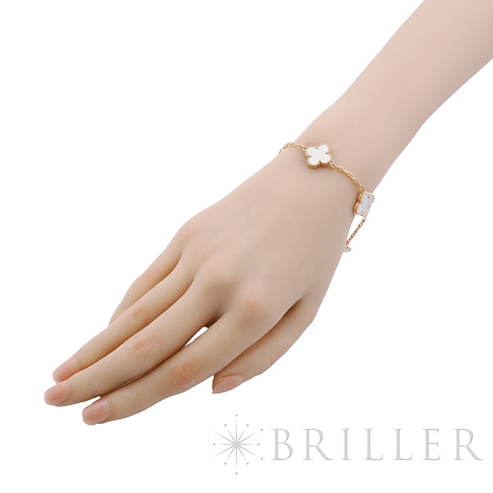 Van Cleef & Arpels ヴァン クリーフ&アーペル アルハンブラ ヴィンテージ アルハンブラ ブレスレット 5モチーフ マザーオブパール イエローゴールド VCARA41800 13