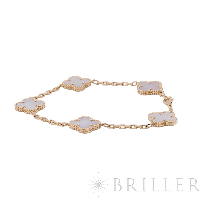Van Cleef & Arpels ヴァン クリーフ&アーペル アルハンブラ ヴィンテージ アルハンブラ ブレスレット 5モチーフ マザーオブパール イエローゴールド VCARA41800 6