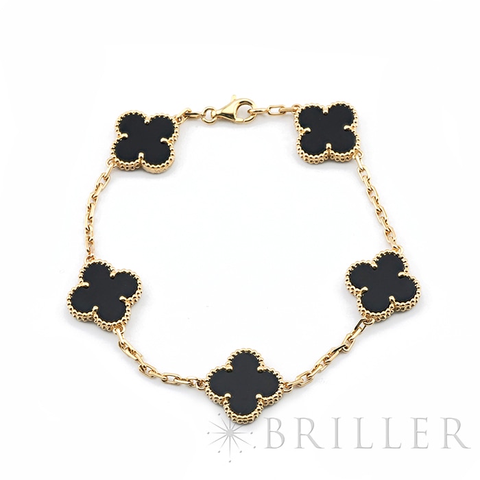 Van Cleef & Arpels ヴァン クリーフ&アーペル ヴィンテージ アルハンブラ ブレスレット 5モチーフ イエローゴールド オニキス VCARA41300 メイン