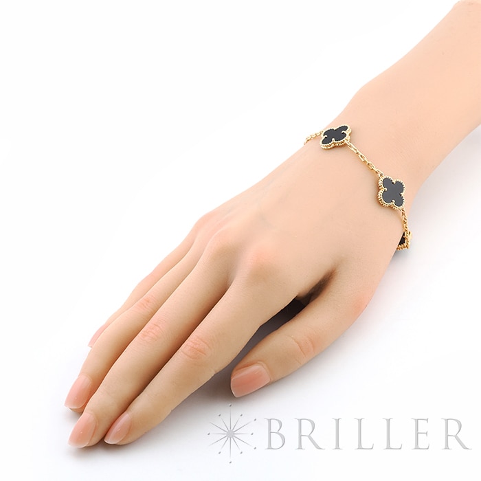 Van Cleef & Arpels ヴァン クリーフ&アーペル ヴィンテージ アルハンブラ ブレスレット 5モチーフ イエローゴールド オニキス VCARA41300 13