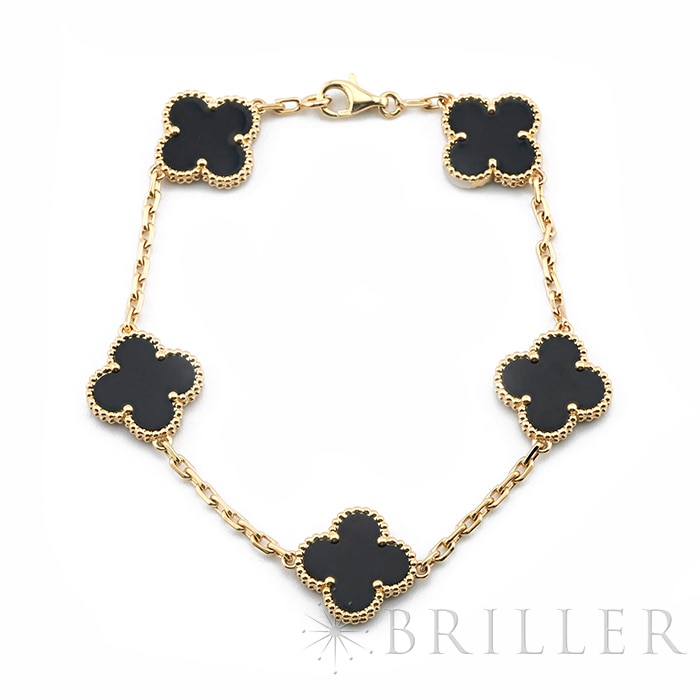 Van Cleef & Arpels ヴァン クリーフ&アーペル ヴィンテージ アルハンブラ ブレスレット 5モチーフ イエローゴールド オニキス VCARA41300 1