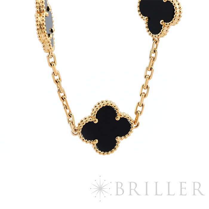 Van Cleef & Arpels ヴァン クリーフ&アーペル ヴィンテージ アルハンブラ ブレスレット 5モチーフ イエローゴールド オニキス VCARA41300 8