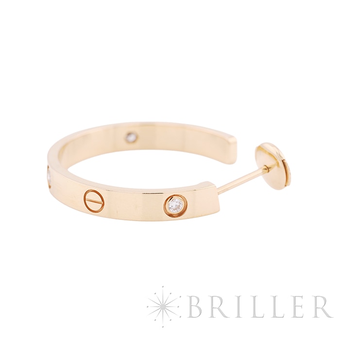CARTIER カルティエ ラブ フープ ピアス ミディアム ダイヤモンド 6石 ピンクゴールド B8301433 9