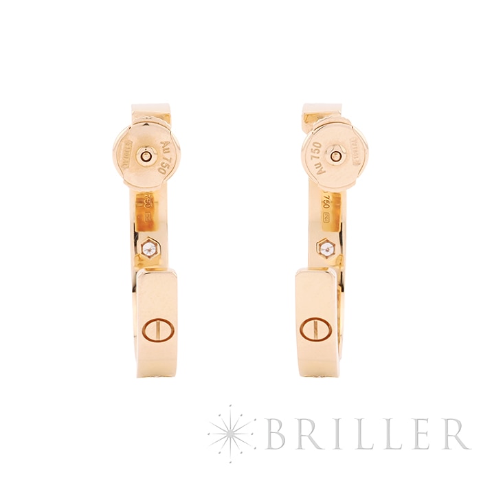 CARTIER カルティエ ラブ フープ ピアス ミディアム ダイヤモンド 6石 ピンクゴールド B8301433 1