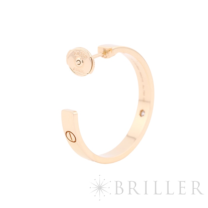 CARTIER カルティエ ラブ フープ ピアス ミディアム ダイヤモンド 6石 ピンクゴールド B8301433 6