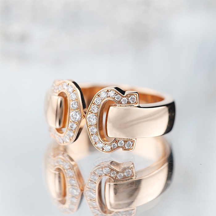 CARTIER カルティエ 2C ブークルセ リング ピンクゴールド ダイヤモンド 9号 B4073800 2