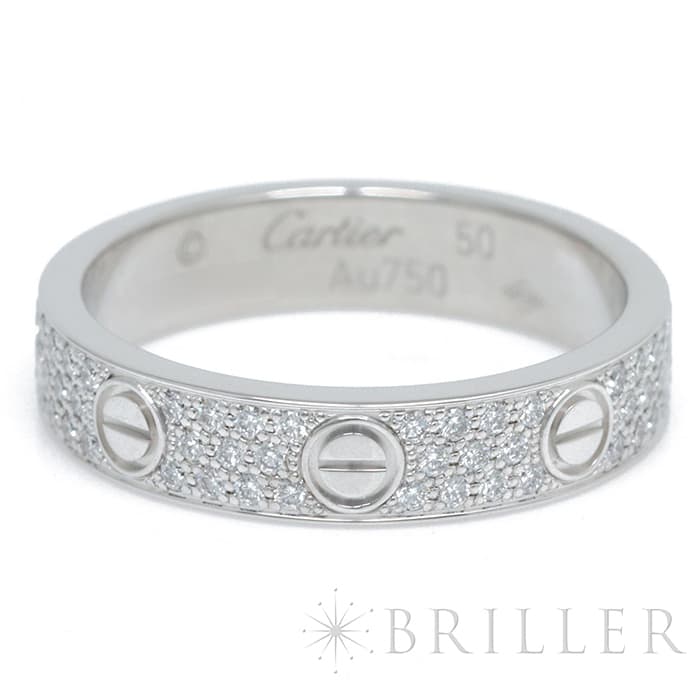 CARTIER カルティエ リング スモールモデル ホワイトゴールド パヴェダイヤモンド B4083450 10号 メイン