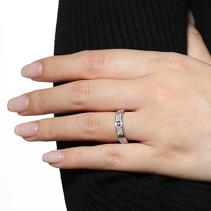 CARTIER カルティエ リング スモールモデル ホワイトゴールド パヴェダイヤモンド B4083450 10号 13