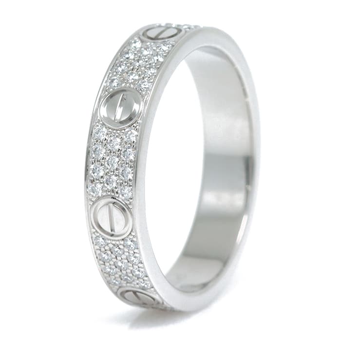 CARTIER カルティエ リング スモールモデル ホワイトゴールド パヴェダイヤモンド B4083450 10号 2