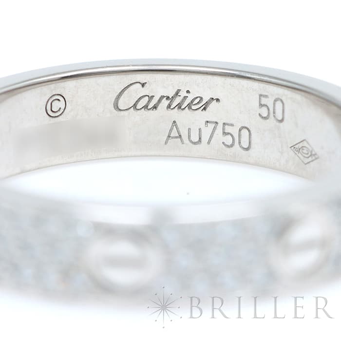 CARTIER カルティエ リング スモールモデル ホワイトゴールド パヴェダイヤモンド B4083450 10号 8